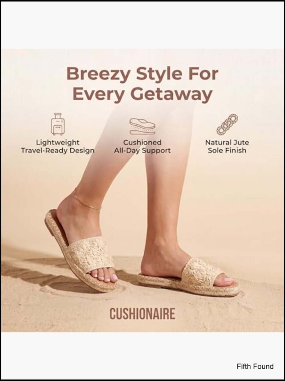 Woven Raffia Slide Sandals with Jute Sole and Memory Foam Cushioning - Picture 4 of 7
